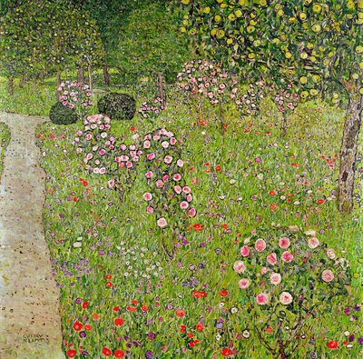 Pomar com rosas de Gustav Klimt